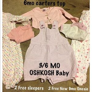 3/6Mo Oshkosh Baby OVERALLS/ carters cardigan Nwot